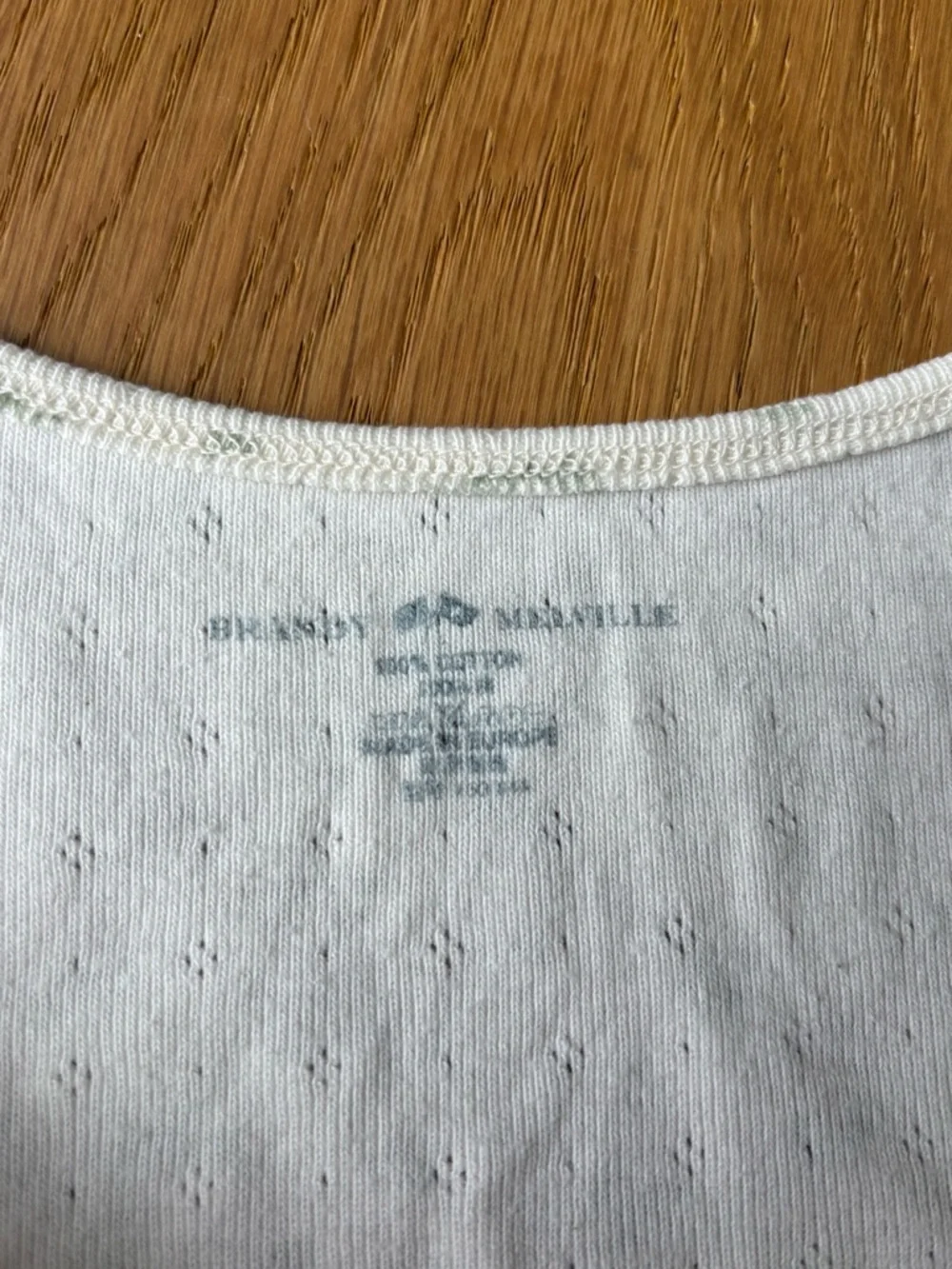 Brandy Melville White Tank Top with Light Green Floral Print - Picture 3 of 4